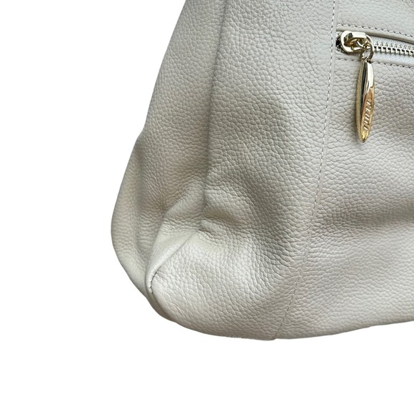 Cluci Leather Purse Womens Shoulder Bag Pebbled Leather White Smooth - Picture 8 of 15